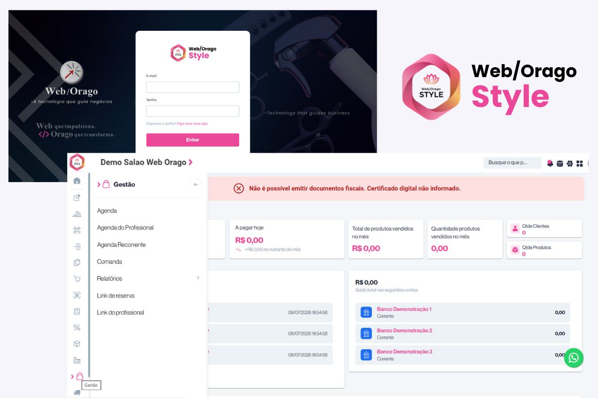 Painel do Web Orago® Style